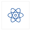 Blue atomic symbol illustration