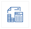 Financial documents and calculator icon